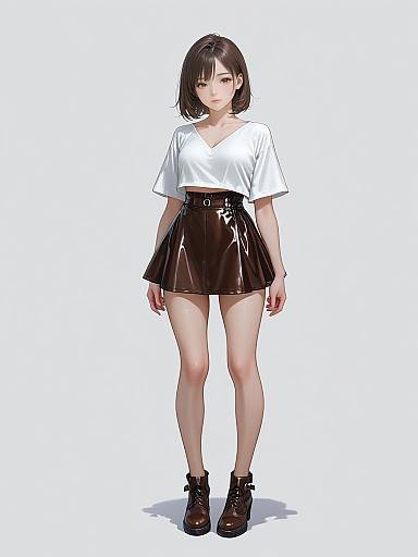 Stylish Woman in Modern Leather Outfit