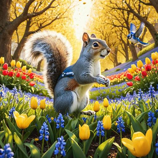 Whimsical 3D Garden Scene Illustration
