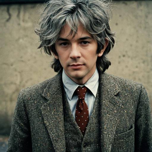 Melancholic Man in Tweed Suit