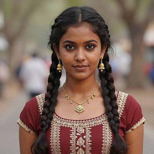 Realistic Indian Girl in Traditional Costume
