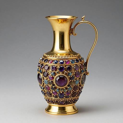Golden Vase with Gemstone Details