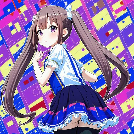 Illustration of Arisaka mashiro, ao no kanata no four rhythm in the style of Kion-kun