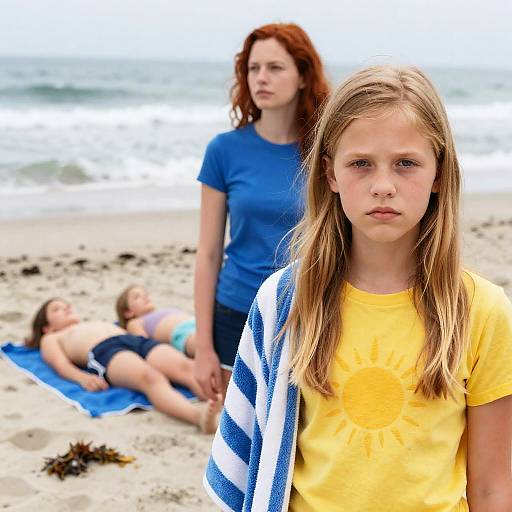 Serious Beach Scene Portrait