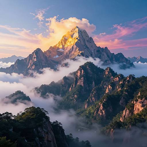 AI-Transformed Fantastical Mountain Landscape