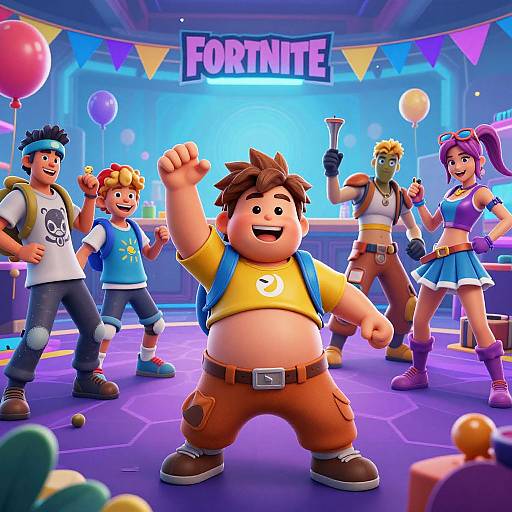 Vibrant digital cartoon of 