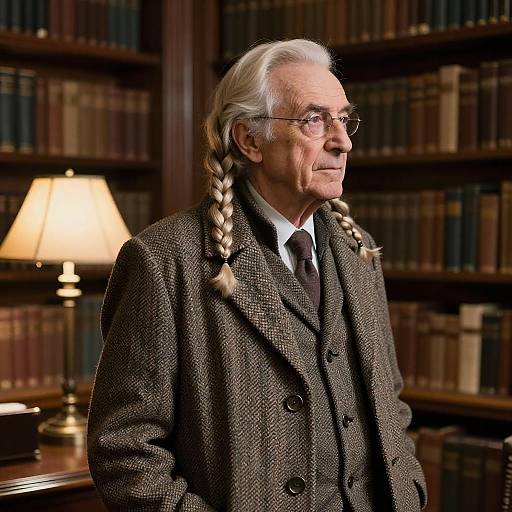 Elderly Scholar with High Top Twists