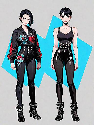 Edgy Pop Culture Women in Black Fashion