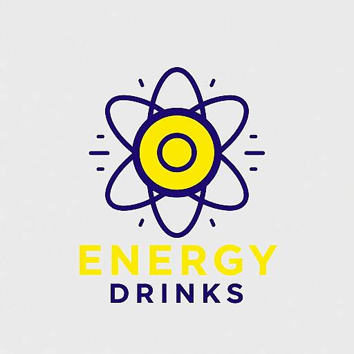 Minimalist Atom Energy Drink Logo