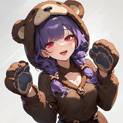 Masterpiece Anime Girl in Bear Costume