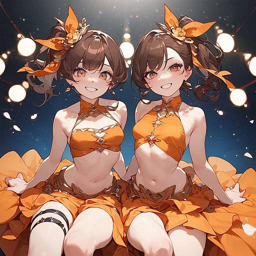 Cheerful Twin Idol Concert Pinup