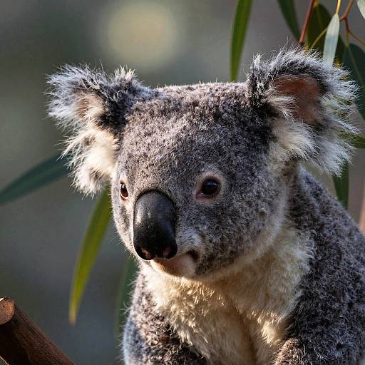 Koala Close-Up in Eucalyptus Grove