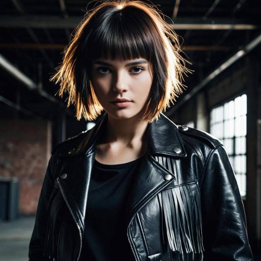 Fashion Model with Peekaboo Fringe Hairstyle