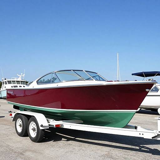 1956 Maroon Chris Craft Boat at Marina