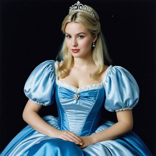 Young woman in Cinderella princess dress