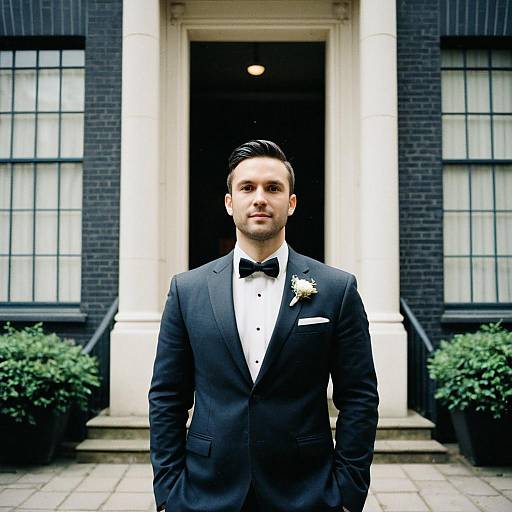 Groom in Classic Wedding Suit