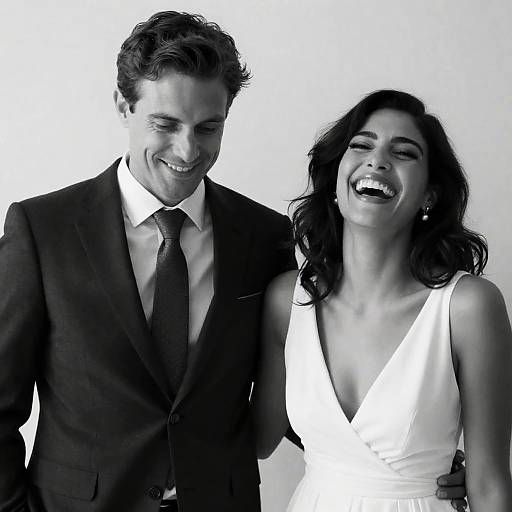 Joyful Black-and-White Couple Portrait