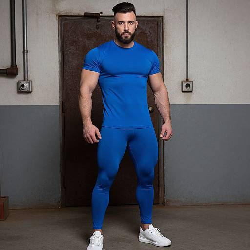 Muscular Man in Industrial Setting