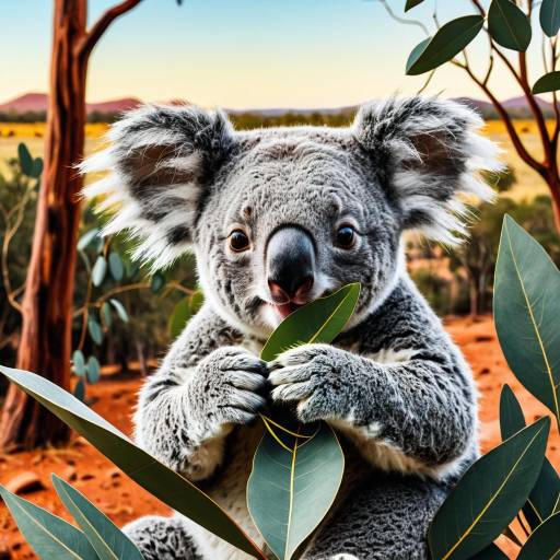 Playful Koala Enjoying Eucalyptus in Australia Playful Koala Enjoying Eucalyptus in Australia