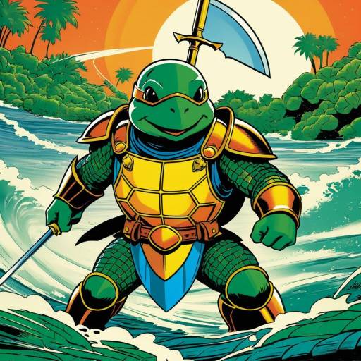 Heroic Turtle Knight Retro Comic Cover