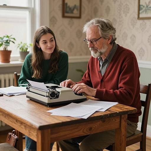 Cozy Vintage Scene with Man and Woman