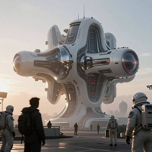 Futuristic Artemis Station Spaceport