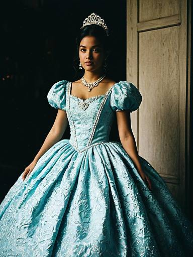 Cinematic Quinceañera Dress Detailed Realism Portrait