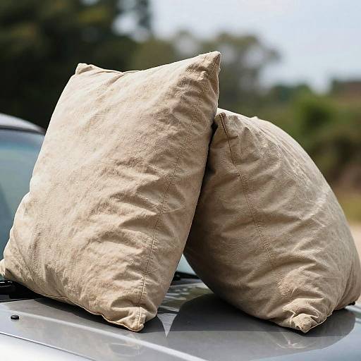 Casual Outdoor Scene with Worn Pillows