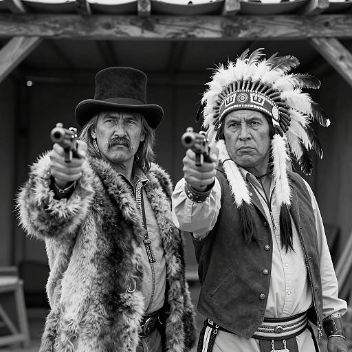 Captivating Portrait of Native American Stalwarts