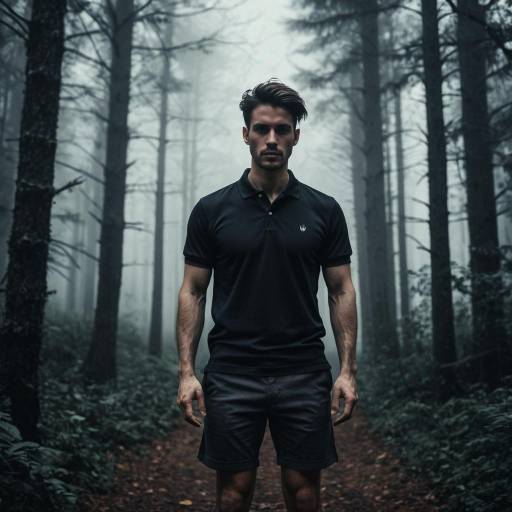 Gothic Forest Scene with Stylish Man