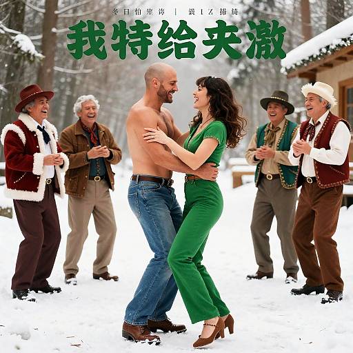 Joyful Dance in a Snowy Forest