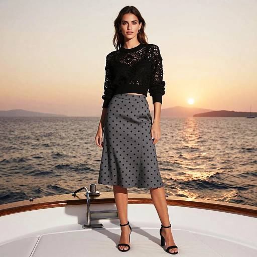 Chic Woman on Luxury Greek Boat