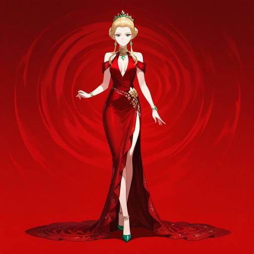 Elegant Redhead in Glamorous Red Dress Elegant Redhead in Glamorous Red Dress