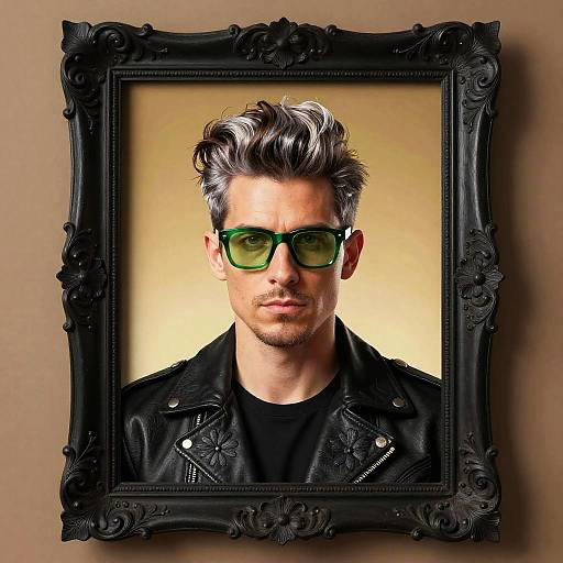 Stylized Portrait in Art Nouveau Frame
