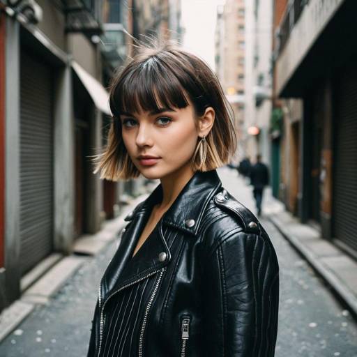 Chic Short Fringe in Urban Setting