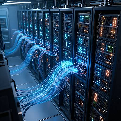 Futuristic AI Server Room Visualization