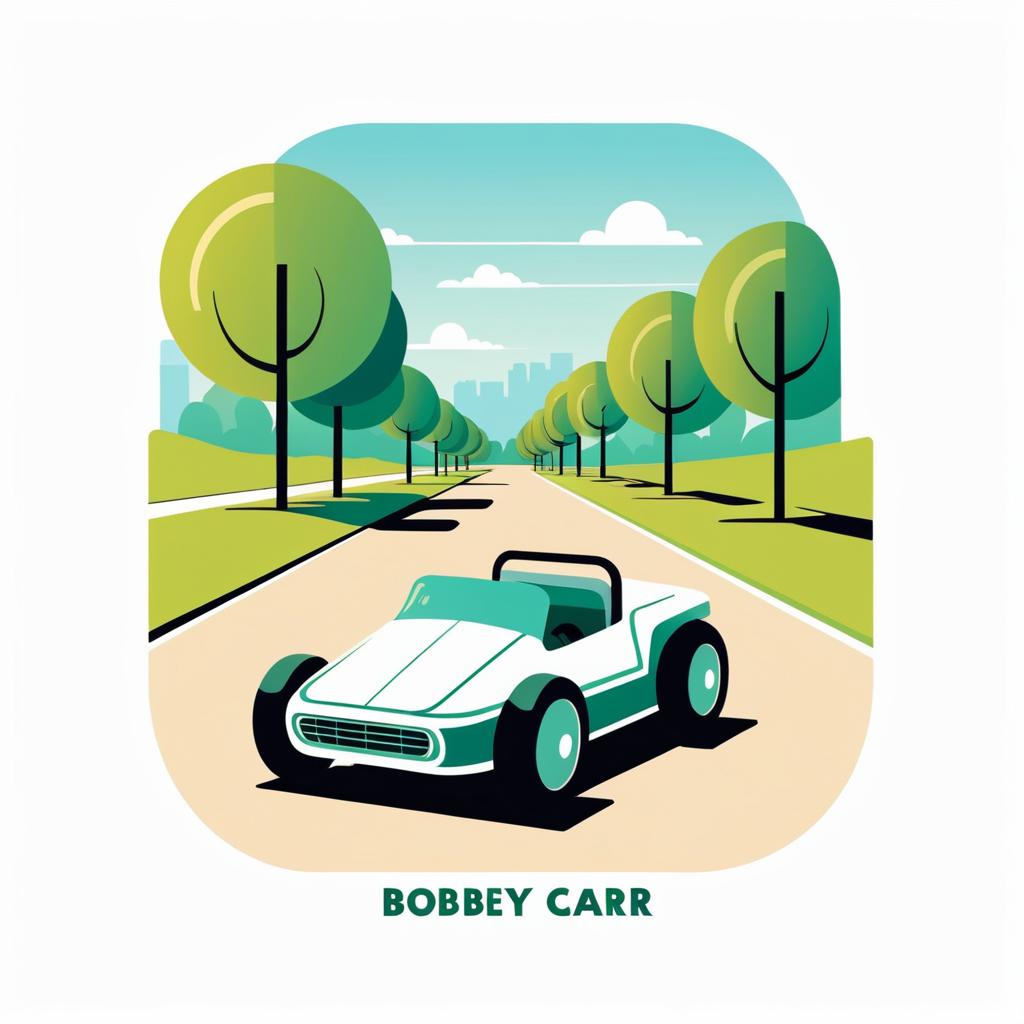 Flat Bobbycar T-shirt Design Illustration