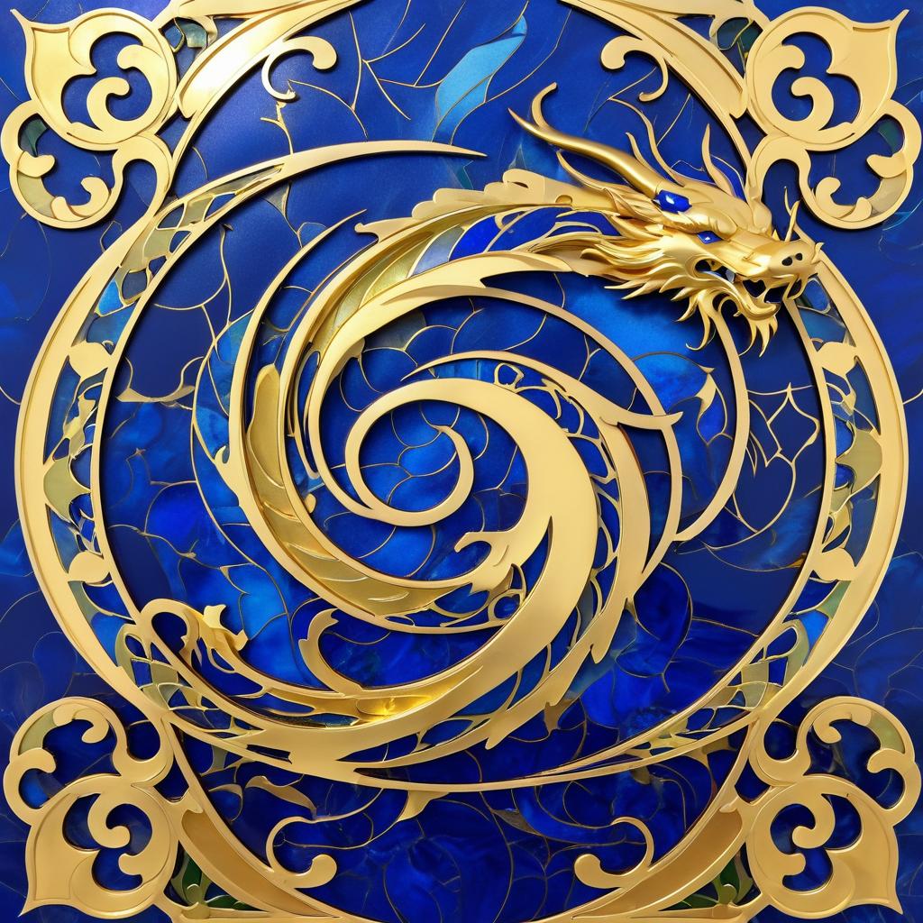 Dynamic Art Nouveau Dragon Design