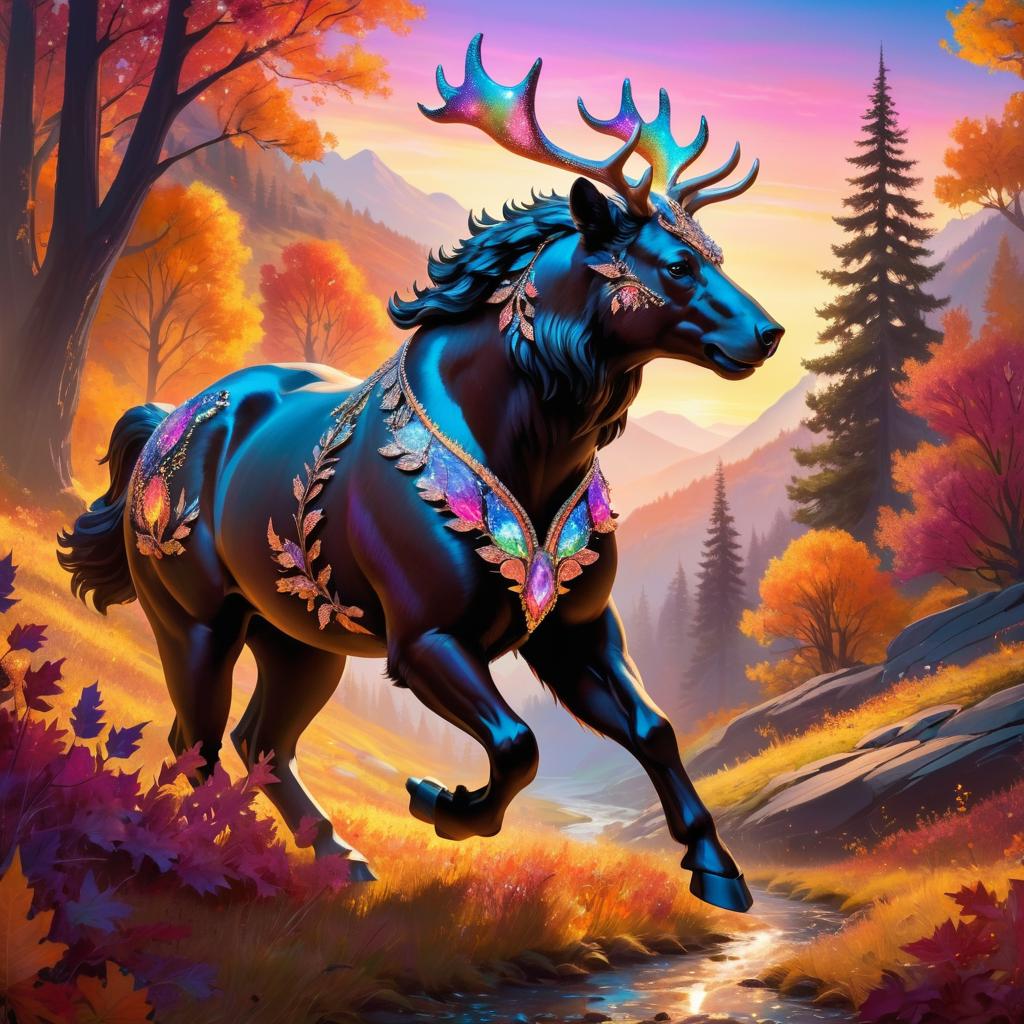 Enchanting Centaur-Bear in Autumn Colors