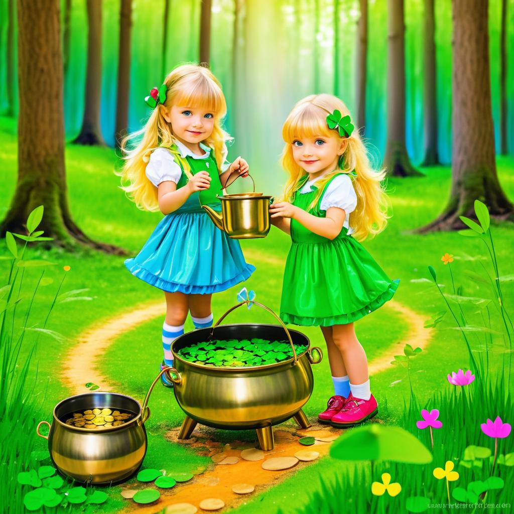 Whimsical Blondes Trapping Leprechauns