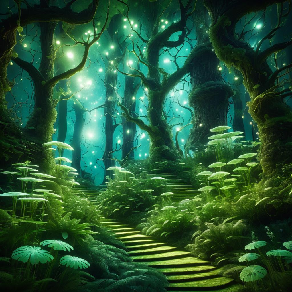 Luminescent Apothecary in a Fantasy Forest