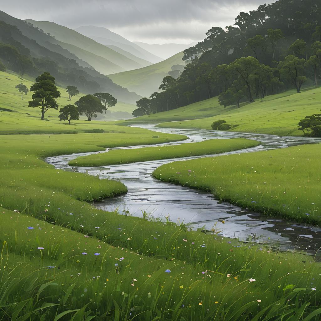 Serene Morning in Rippling Creek Valley