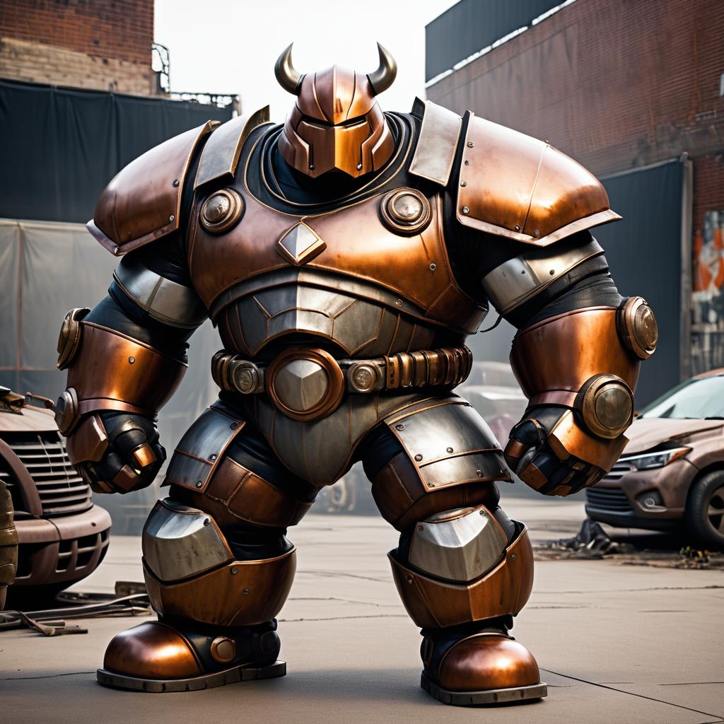 Proud Anthropomorphic Juggernaut in Junkyard