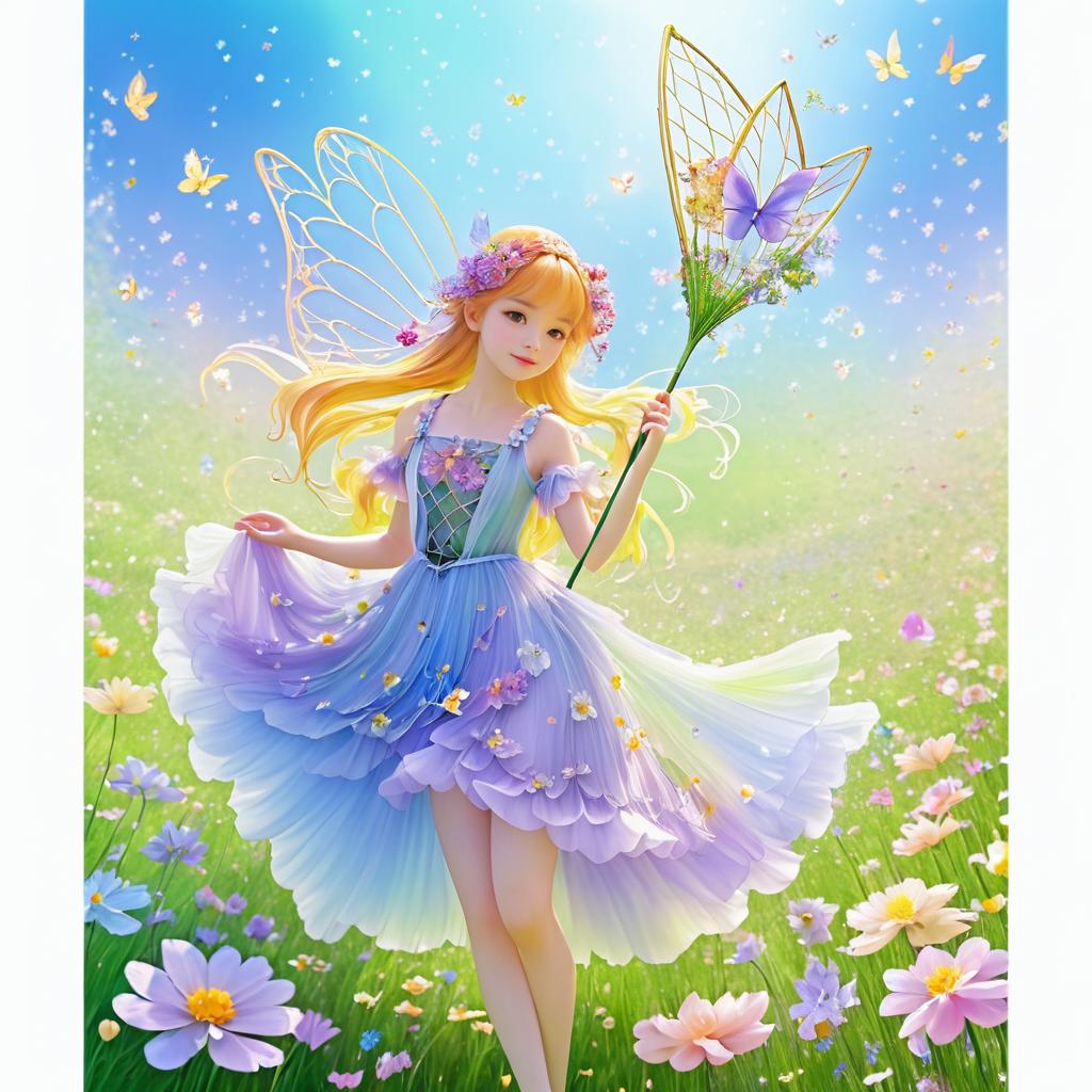 Enchanting Fairy in a Blooming Meadow