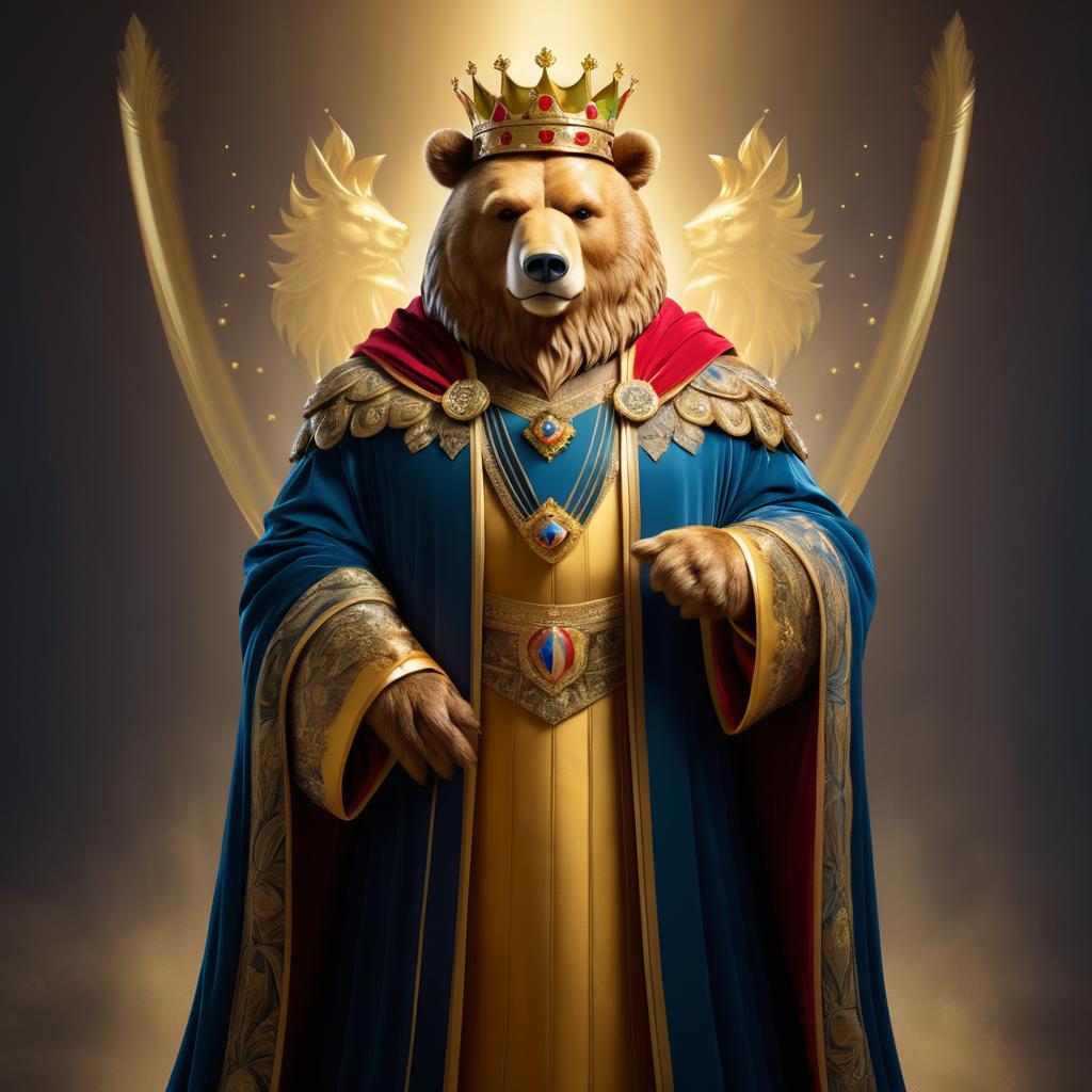 Majestic Bear President in Regal Attire