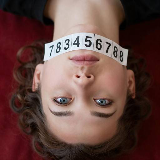 Surreal Close-Up Portrait with Numbers