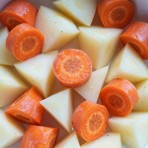 Close-Up of Diced Colorful Vegetables
