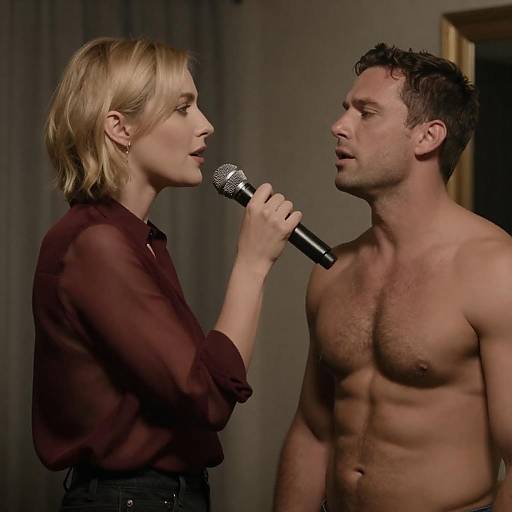 Dimly Lit Cabaret Microphone Encounter