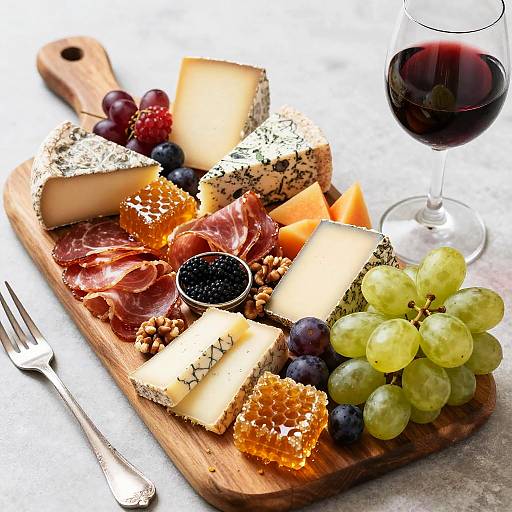 Artisanal Charcuterie Board with Wine