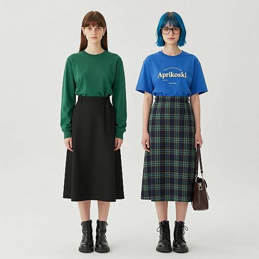 Two women in casual autumn fashion