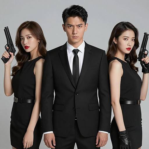 Dynamic Trio with Mysterious Vibe